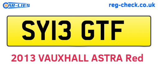 SY13GTF are the vehicle registration plates.