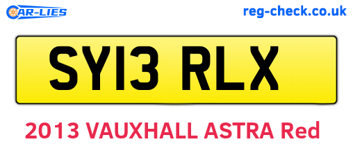 SY13RLX are the vehicle registration plates.
