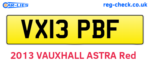 VX13PBF are the vehicle registration plates.