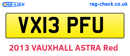 VX13PFU are the vehicle registration plates.