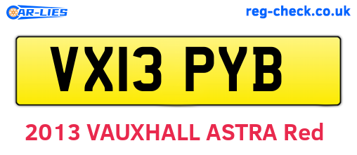 VX13PYB are the vehicle registration plates.
