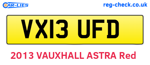 VX13UFD are the vehicle registration plates.