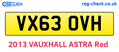 VX63OVH are the vehicle registration plates.