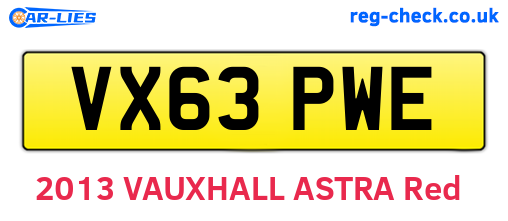 VX63PWE are the vehicle registration plates.
