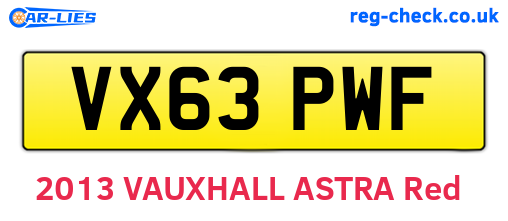 VX63PWF are the vehicle registration plates.