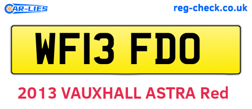 WF13FDO are the vehicle registration plates.
