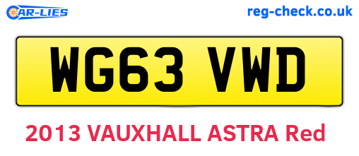 WG63VWD are the vehicle registration plates.