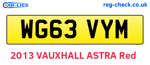 WG63VYM are the vehicle registration plates.