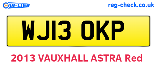 WJ13OKP are the vehicle registration plates.