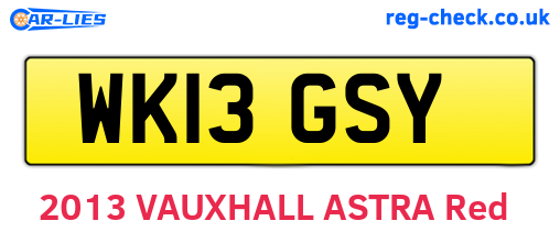 WK13GSY are the vehicle registration plates.