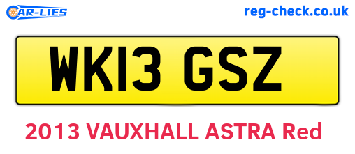 WK13GSZ are the vehicle registration plates.