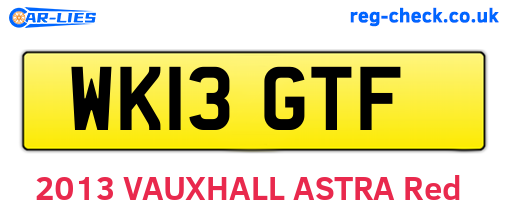 WK13GTF are the vehicle registration plates.