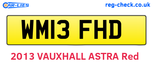 WM13FHD are the vehicle registration plates.