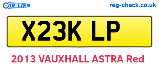 X23KLP are the vehicle registration plates.