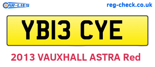 YB13CYE are the vehicle registration plates.