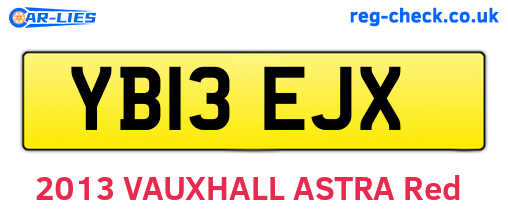 YB13EJX are the vehicle registration plates.