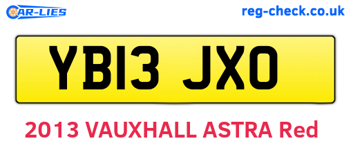 YB13JXO are the vehicle registration plates.