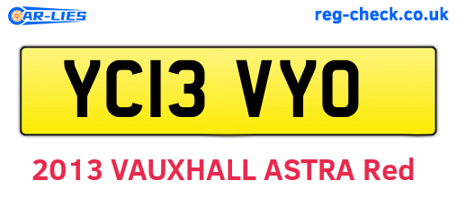 YC13VYO are the vehicle registration plates.