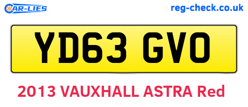 YD63GVO are the vehicle registration plates.