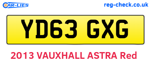 YD63GXG are the vehicle registration plates.