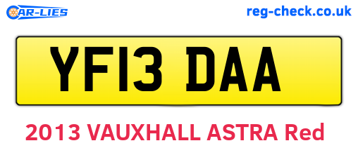 YF13DAA are the vehicle registration plates.