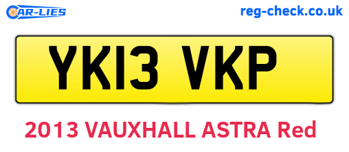 YK13VKP are the vehicle registration plates.