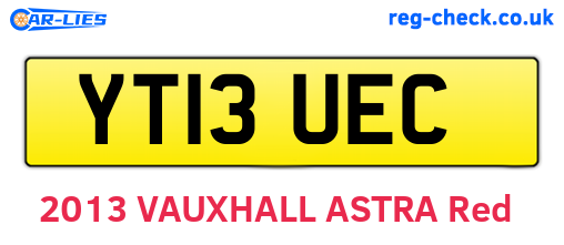 YT13UEC are the vehicle registration plates.