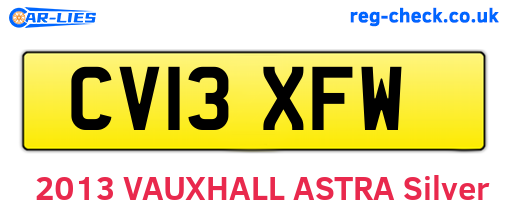 CV13XFW are the vehicle registration plates.