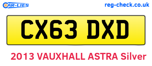 CX63DXD are the vehicle registration plates.