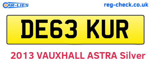 DE63KUR are the vehicle registration plates.
