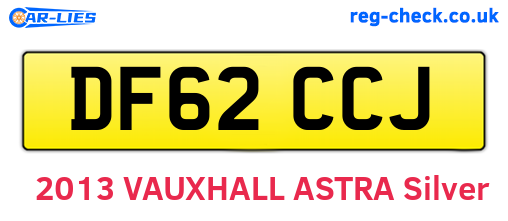 DF62CCJ are the vehicle registration plates.