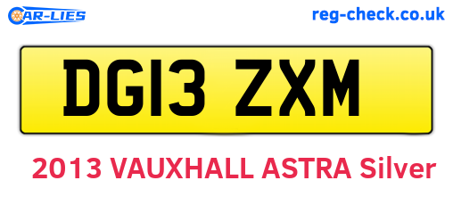 DG13ZXM are the vehicle registration plates.