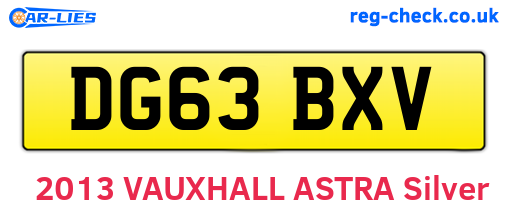 DG63BXV are the vehicle registration plates.