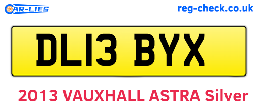 DL13BYX are the vehicle registration plates.