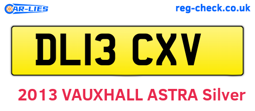 DL13CXV are the vehicle registration plates.