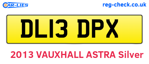 DL13DPX are the vehicle registration plates.