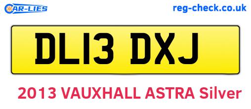 DL13DXJ are the vehicle registration plates.