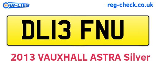 DL13FNU are the vehicle registration plates.