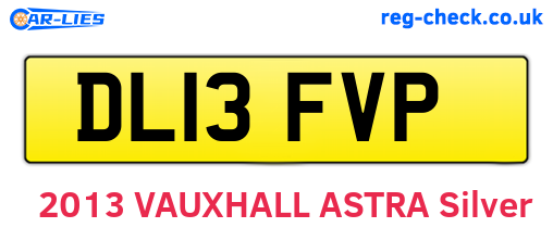 DL13FVP are the vehicle registration plates.