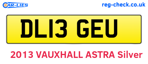 DL13GEU are the vehicle registration plates.