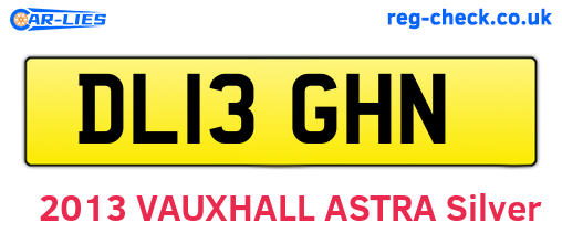 DL13GHN are the vehicle registration plates.