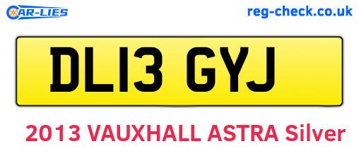 DL13GYJ are the vehicle registration plates.