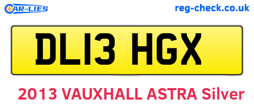 DL13HGX are the vehicle registration plates.