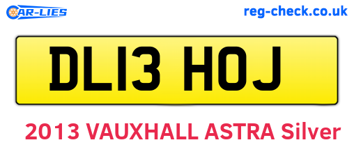 DL13HOJ are the vehicle registration plates.