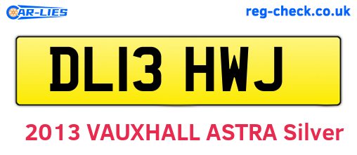 DL13HWJ are the vehicle registration plates.