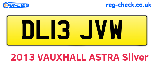 DL13JVW are the vehicle registration plates.