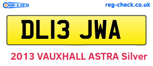 DL13JWA are the vehicle registration plates.