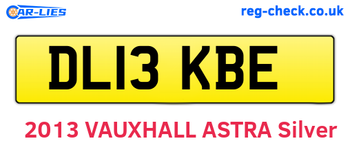 DL13KBE are the vehicle registration plates.