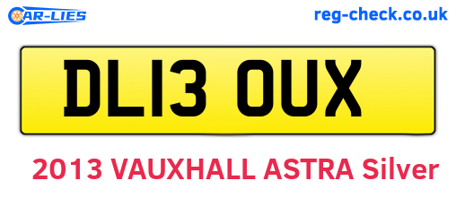 DL13OUX are the vehicle registration plates.