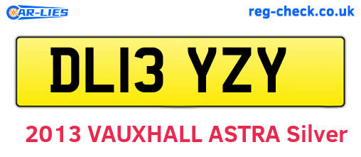 DL13YZY are the vehicle registration plates.